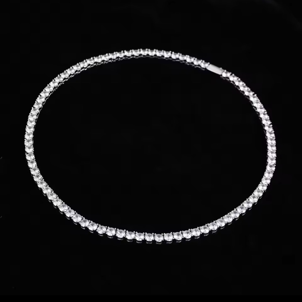 Sterling silver 4mm tennis necklace 20” - Picture 9 of 9